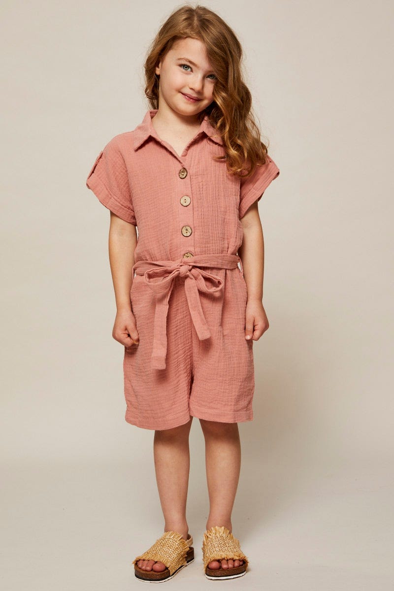 Rust Playsuit Kids Short Sleeve For Women By You And All