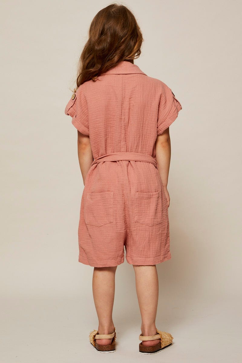 Rust Playsuit Kids Short Sleeve For Women By You And All